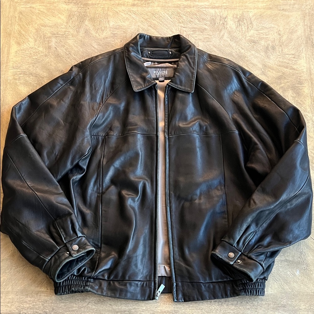 Vintage 90’s Men’s Wilson Black real leather jacket